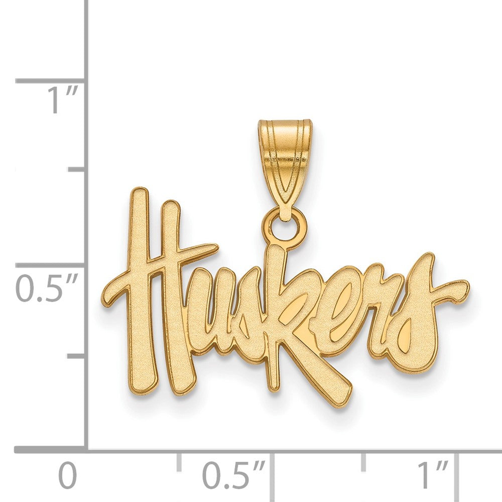 10K Yellow Gold Logoart University Of Nebraska Huskers Medium Pendant
