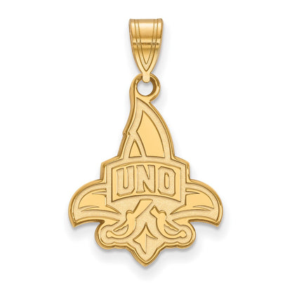 Gold Plated Sterling Silver Logoart University Of New Orleans U N O Large Pendant