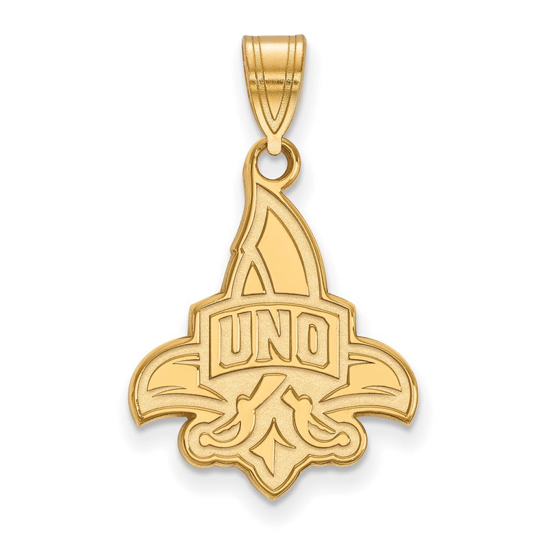 Gold Plated Sterling Silver Logoart University Of New Orleans U N O Large Pendant
