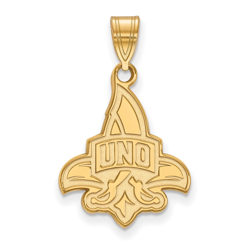 10K Yellow Gold Logoart University Of New Orleans U N O Large Pendant