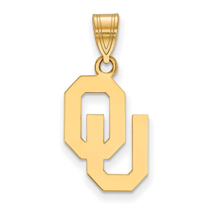 Gold Plated Sterling Silver Logoart University Of Oklahoma O U Medium Pendant