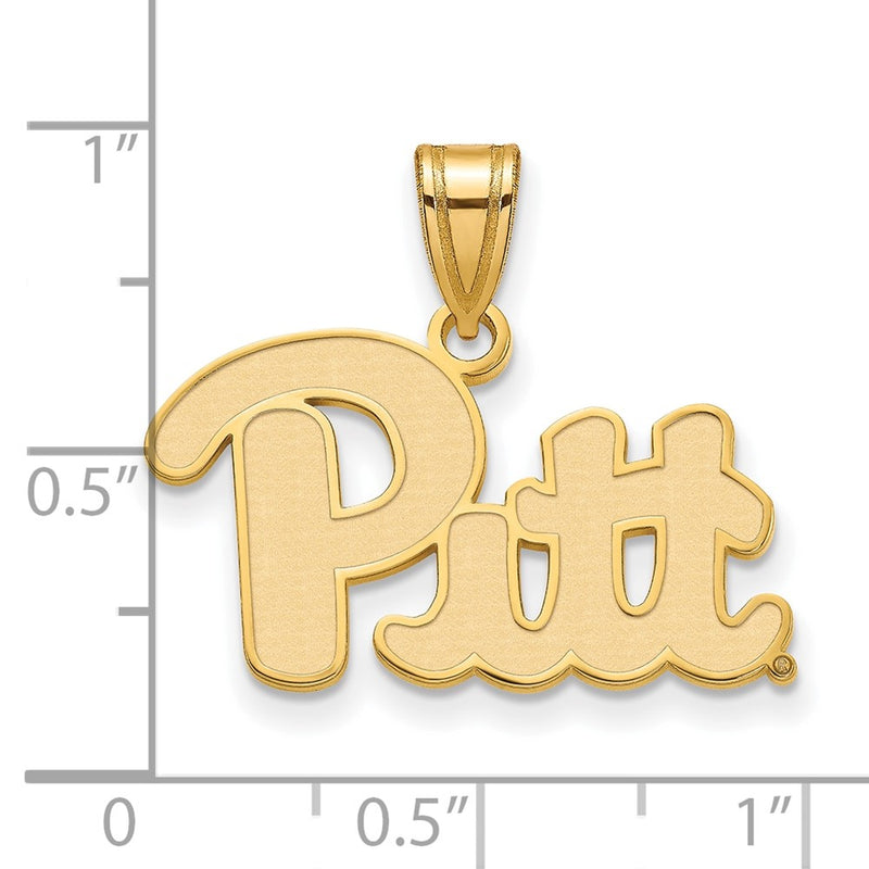 Gold Plated Sterling Silver Logoart University Of Pittsburgh Medium Pendant