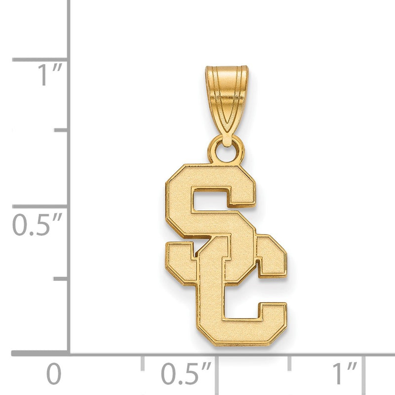 Gold Plated Sterling Silver University Of Southern California S C Medium Pendant