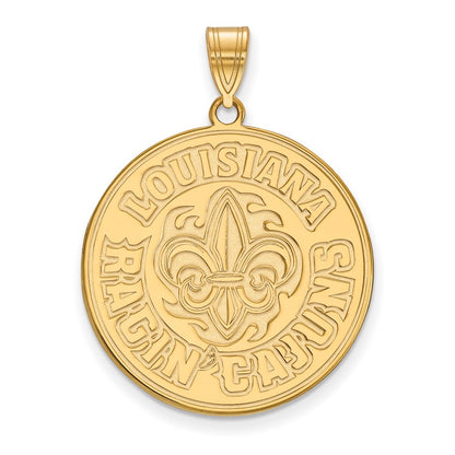 10K Yellow Gold Logoart University Of Louisiana At Lafayette Extra Large Pendant