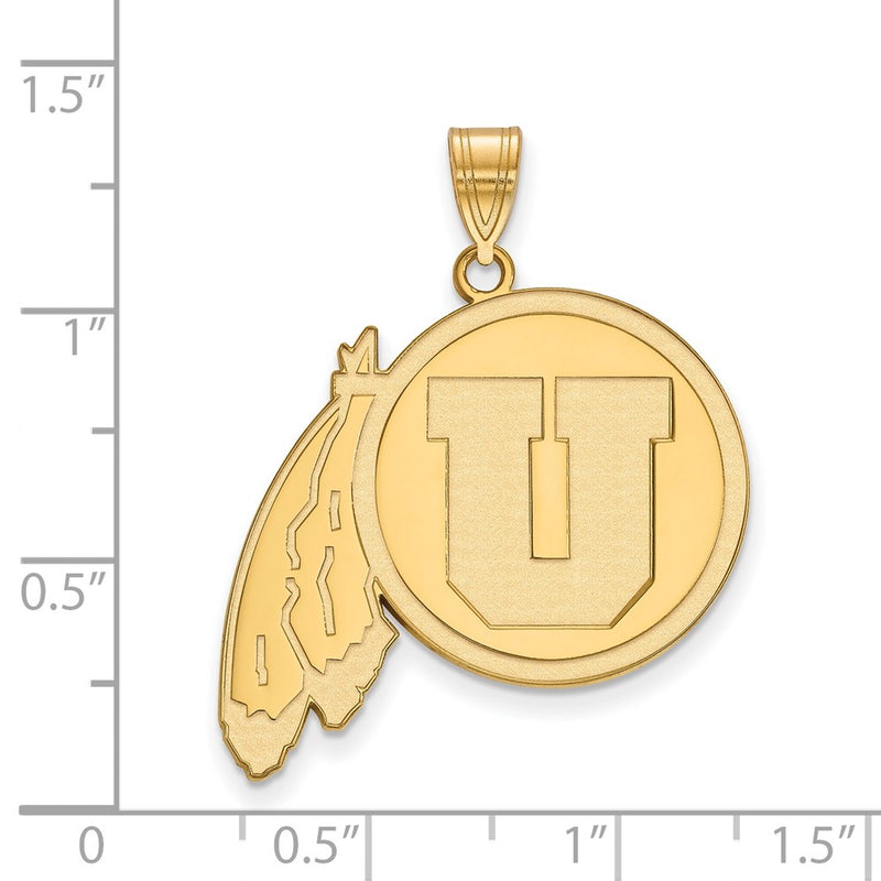 Gold Plated Sterling Silver Logoart University Of Utah Extra Large Pendant
