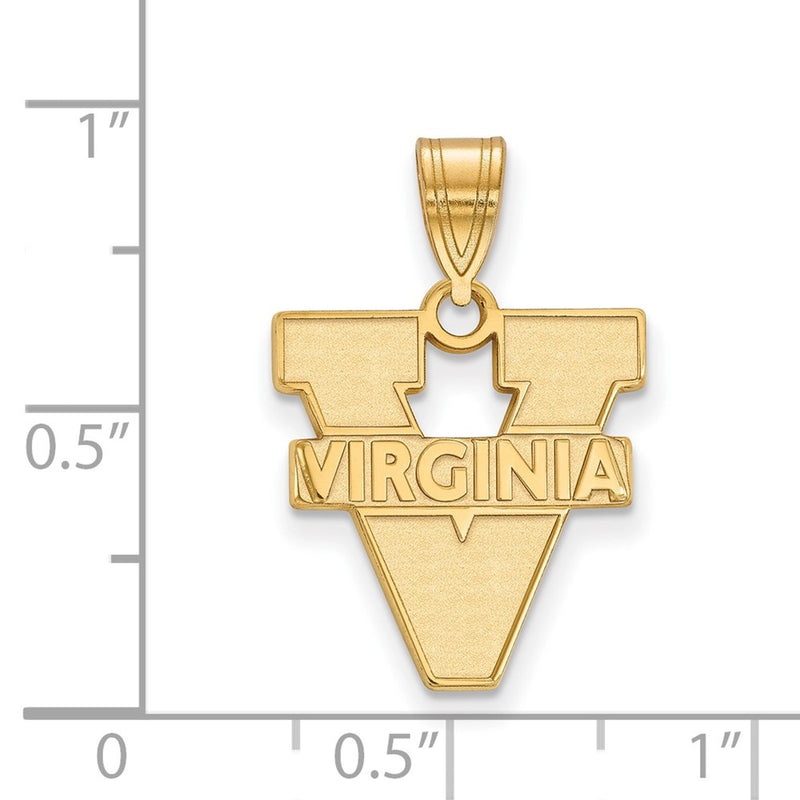 Gold Plated Sterling Silver Logoart University Of Virginia Medium Pendant