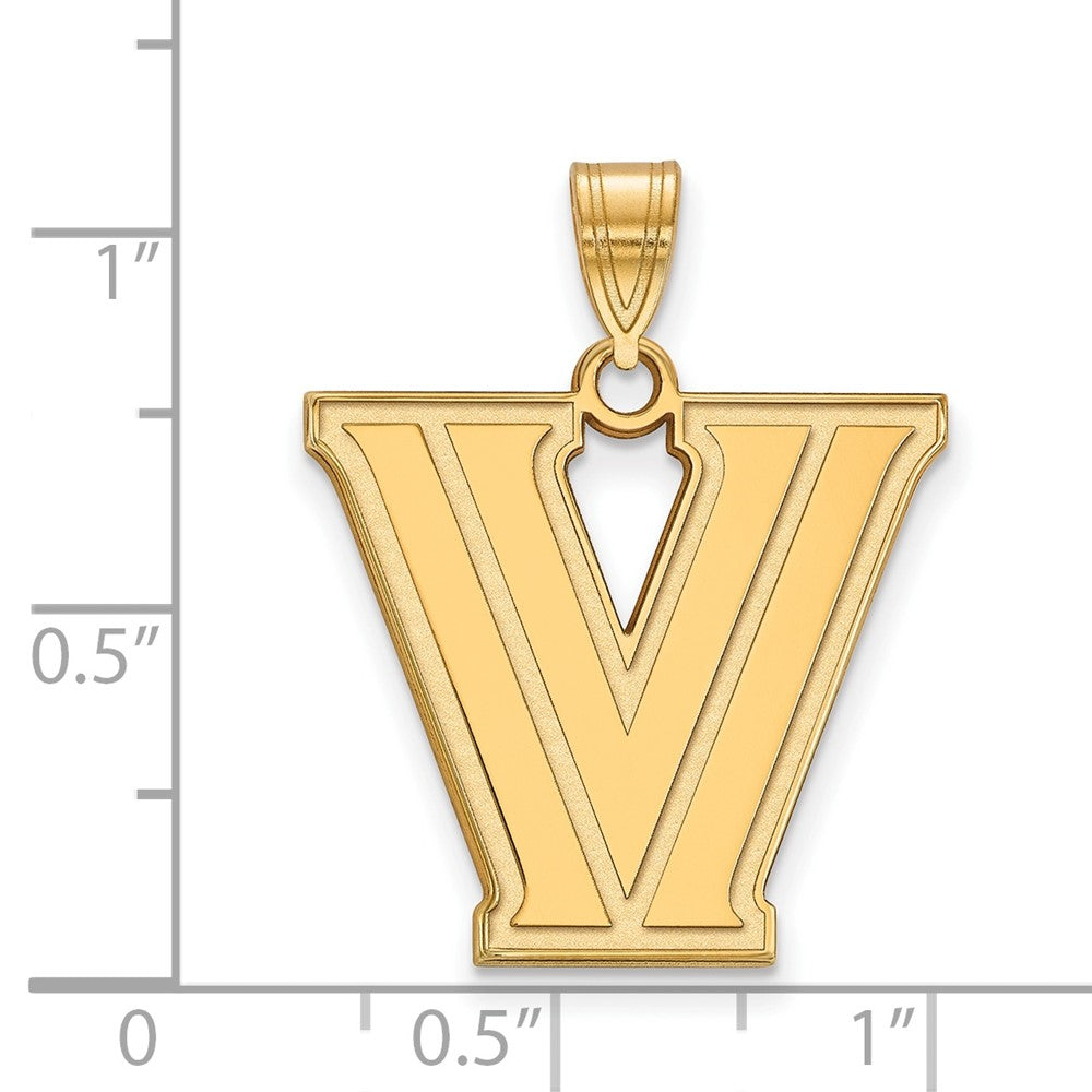 14K Yellow Gold Logoart Villanova University Letter V Large Pendant