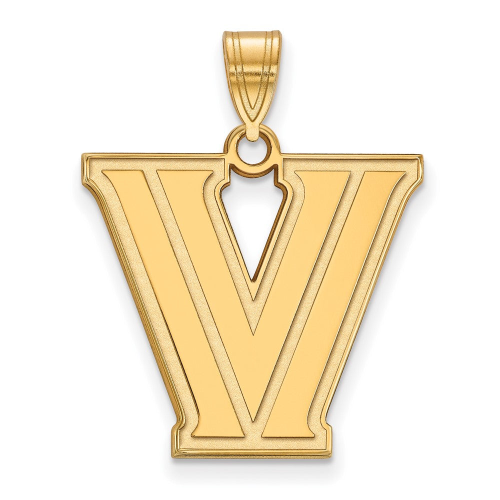 Gold Plated Sterling Silver Logoart Villanova University Letter V Large Pendant