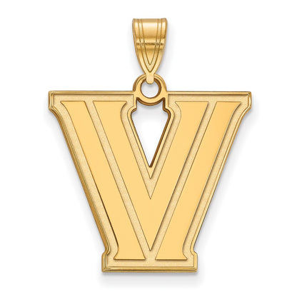 Gold Plated Sterling Silver Logoart Villanova University Letter V Large Pendant