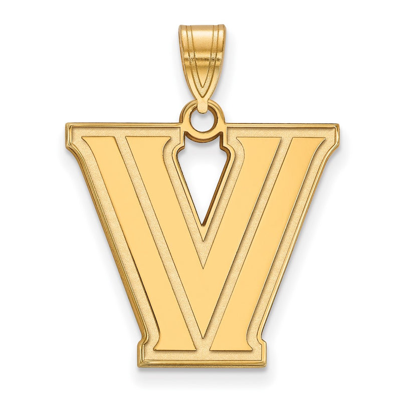 Gold Plated Sterling Silver Logoart Villanova University Letter V Large Pendant