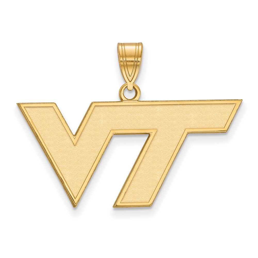 Gold Plated Sterling Silver Logoart Virginia Tech V T Medium Pendant