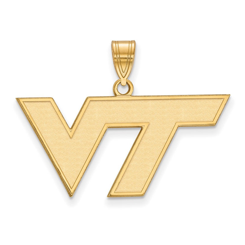 Gold Plated Sterling Silver Logoart Virginia Tech V T Medium Pendant