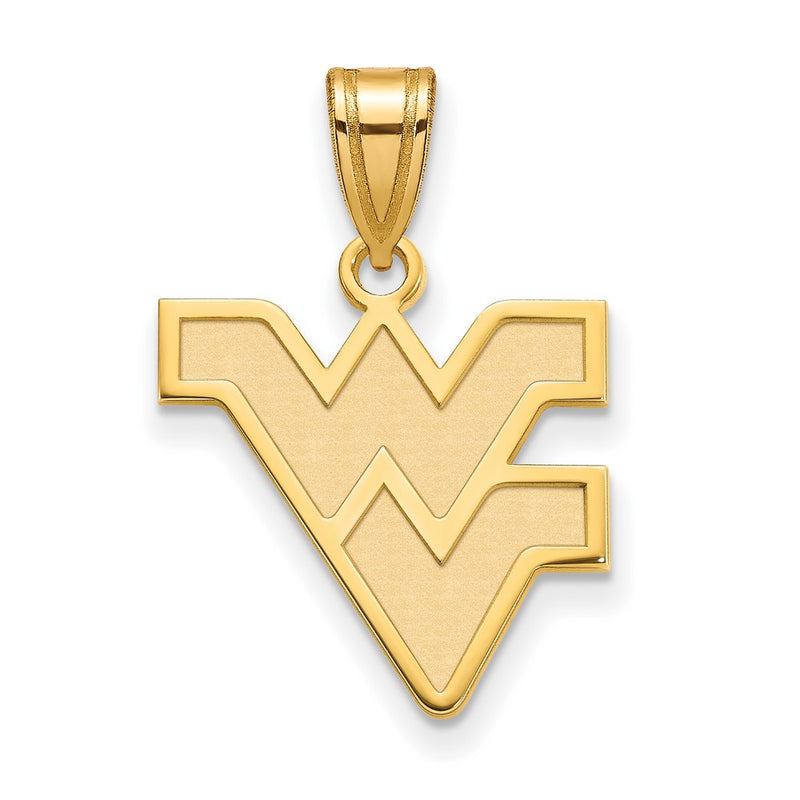 14K Yellow Gold Logoart West Virginia University W V Medium Pendant