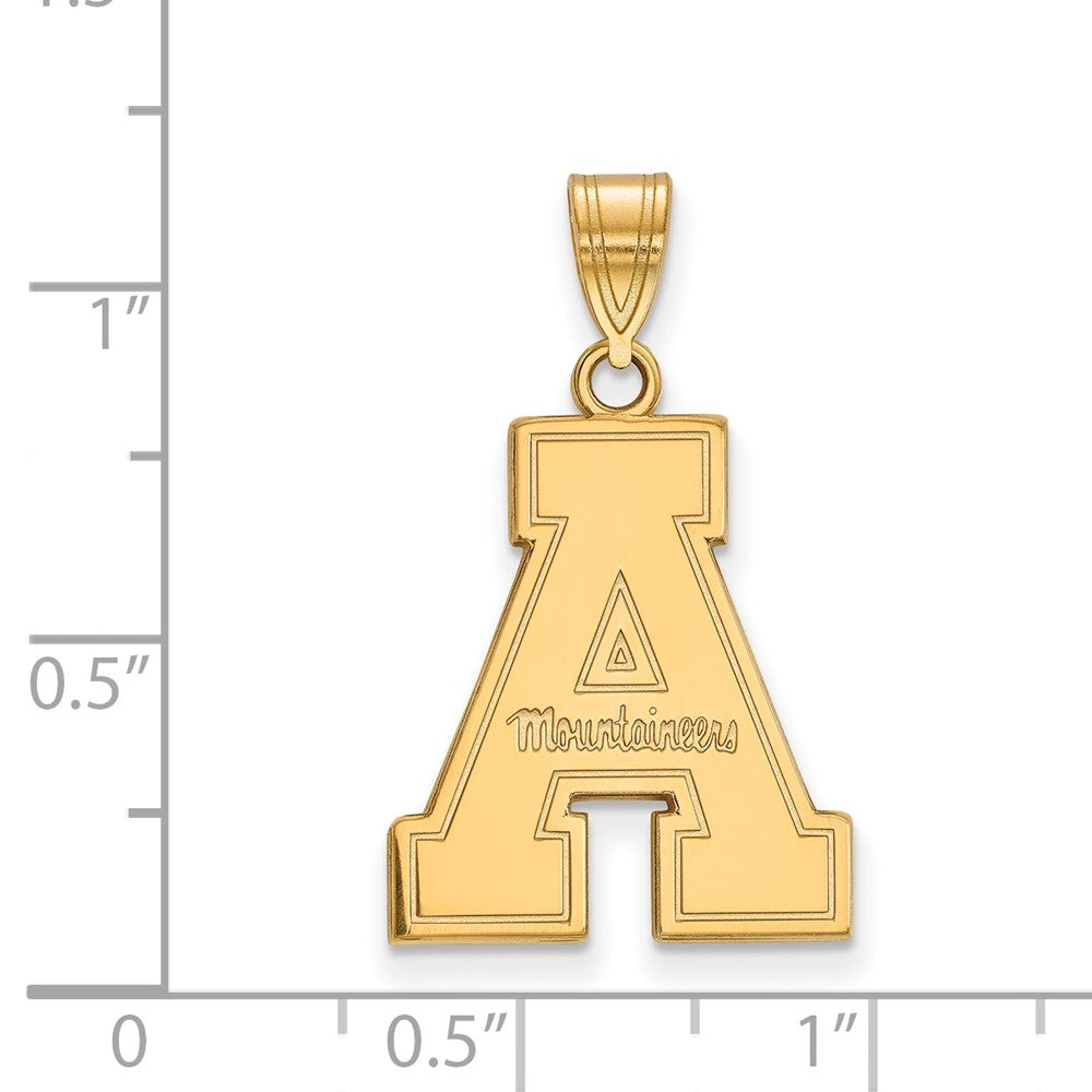 10K Yellow Gold Logoart Appalachian State University Large Pendant