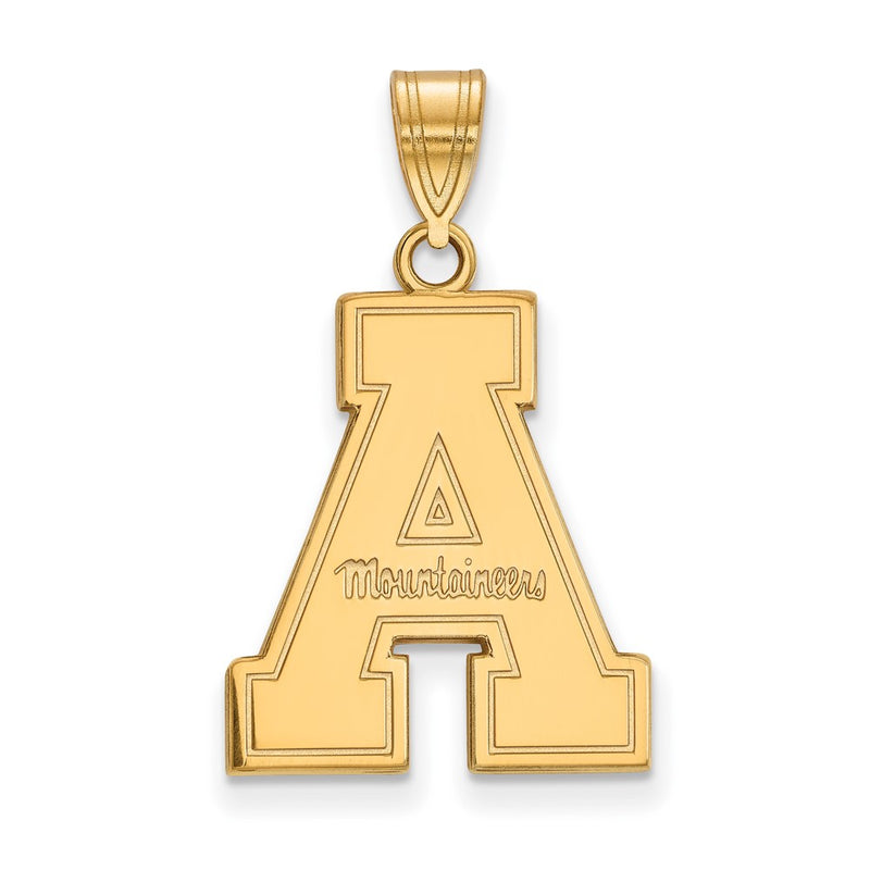 Gold Plated Sterling Silver Logoart Appalachian State University Large Pendant