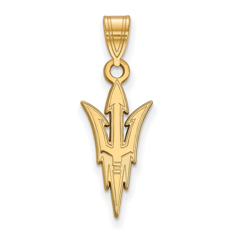 Gold Plated Sterling Silver Logoart Arizona State University Pitchfork Large Pendant