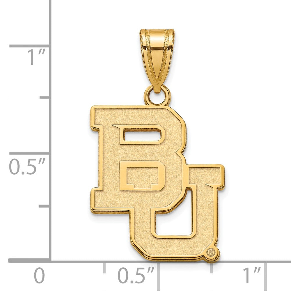 10K Yellow Gold Logoart Baylor University Bears Large Pendant