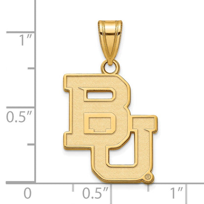 Gold Plated Sterling Silver Logoart Baylor University Bears Large Pendant