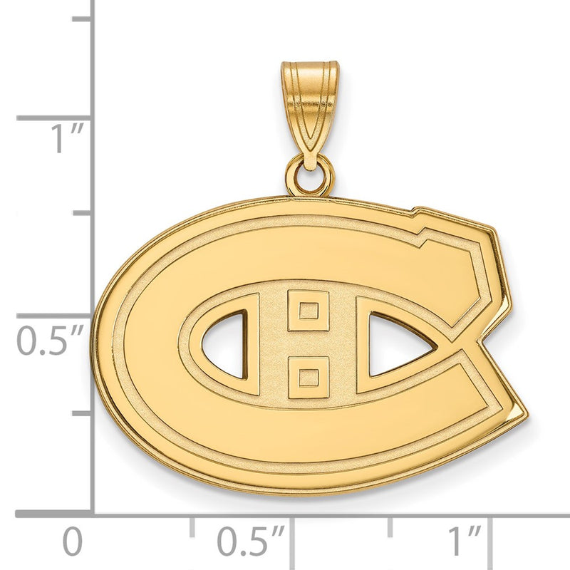 Gold Plated Sterling Silver Nhl Logoart Montreal Canadiens Large Pendant