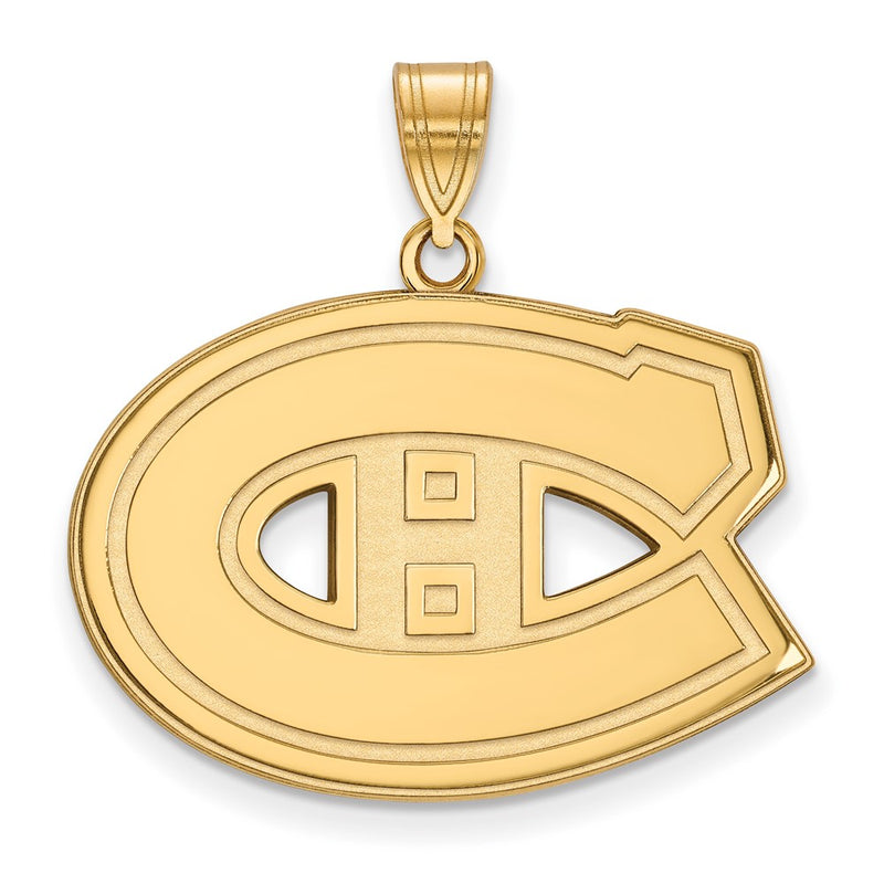 Gold Plated Sterling Silver Nhl Logoart Montreal Canadiens Large Pendant