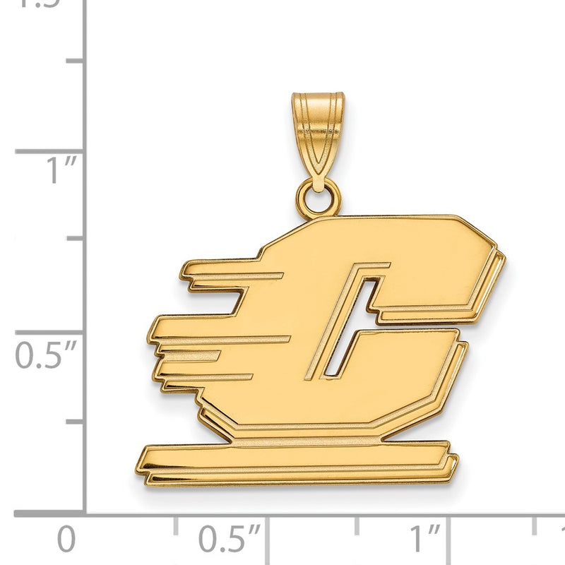Gold Plated Sterling Silver Logoart Central Michigan University Letter C Large Pendant