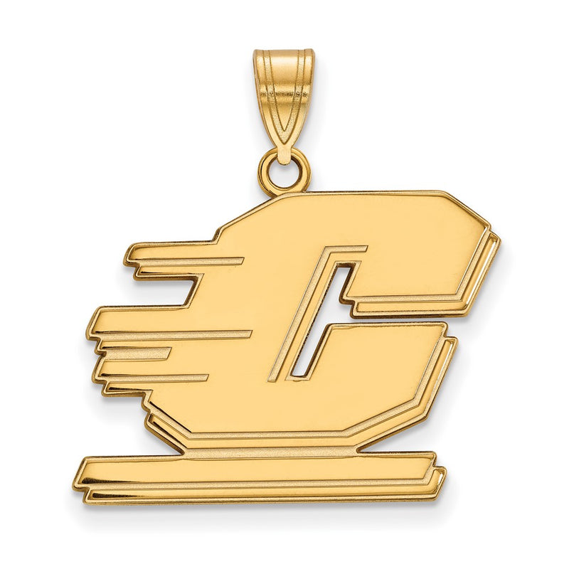 14K Yellow Gold Logoart Central Michigan University Letter C Large Pendant