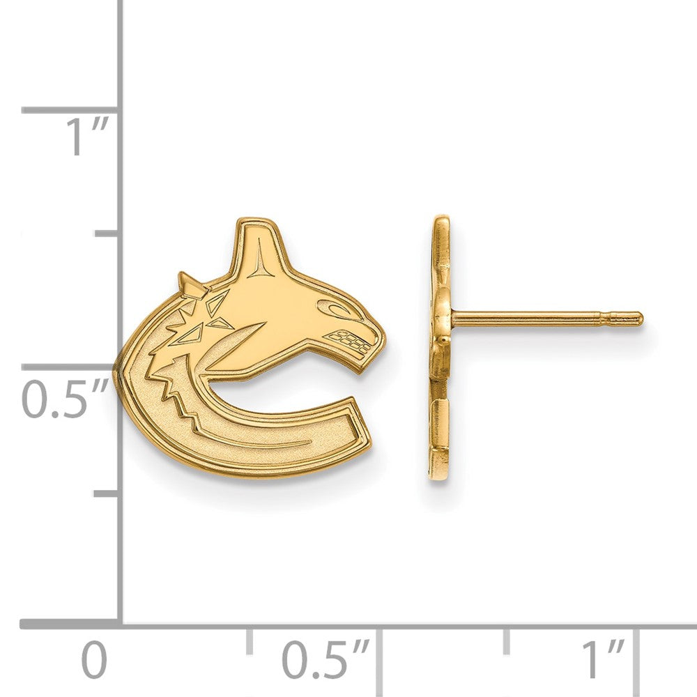 10K Yellow Gold Nhl Logoart Vancouver Canucks Small Post Earrings