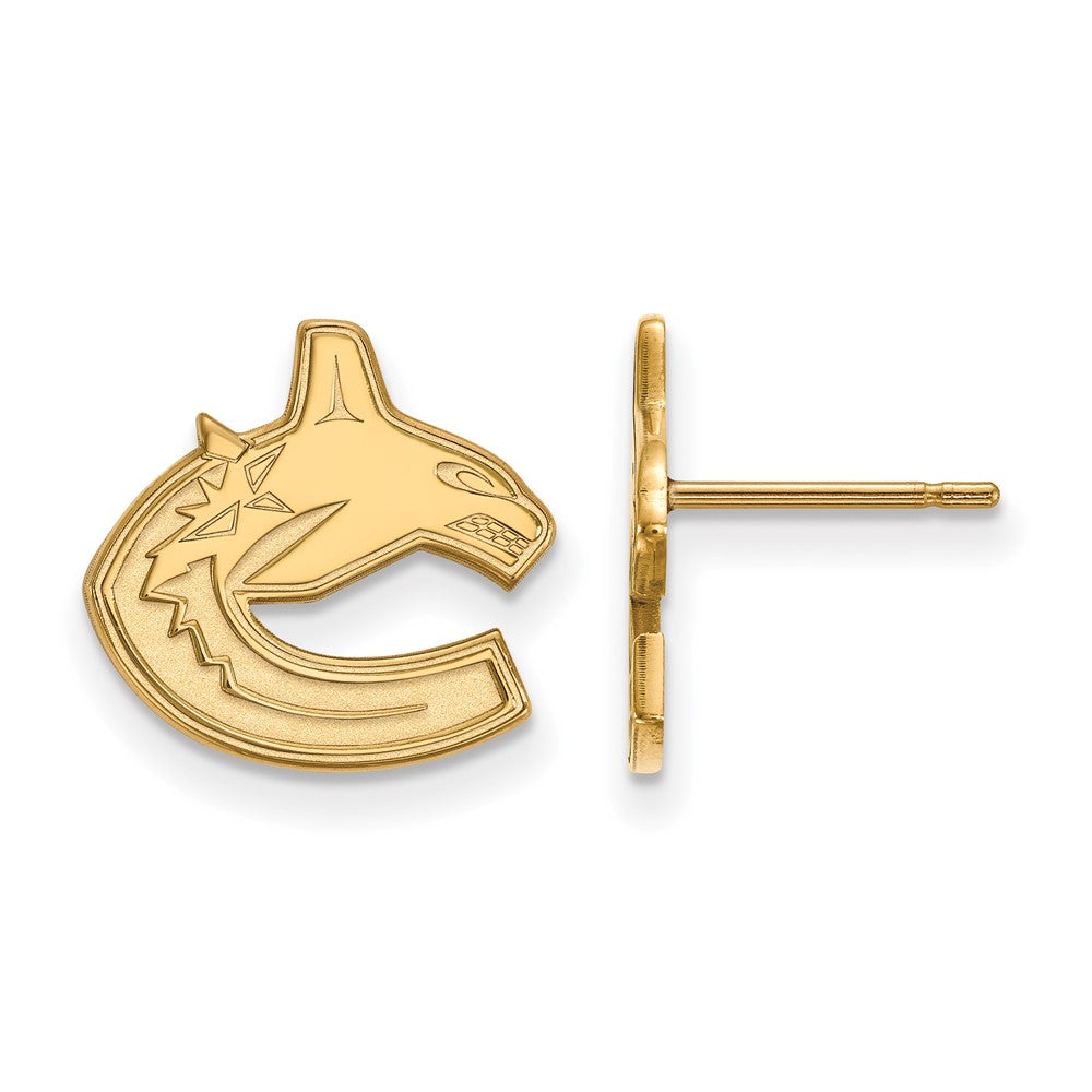 10K Yellow Gold Nhl Logoart Vancouver Canucks Small Post Earrings