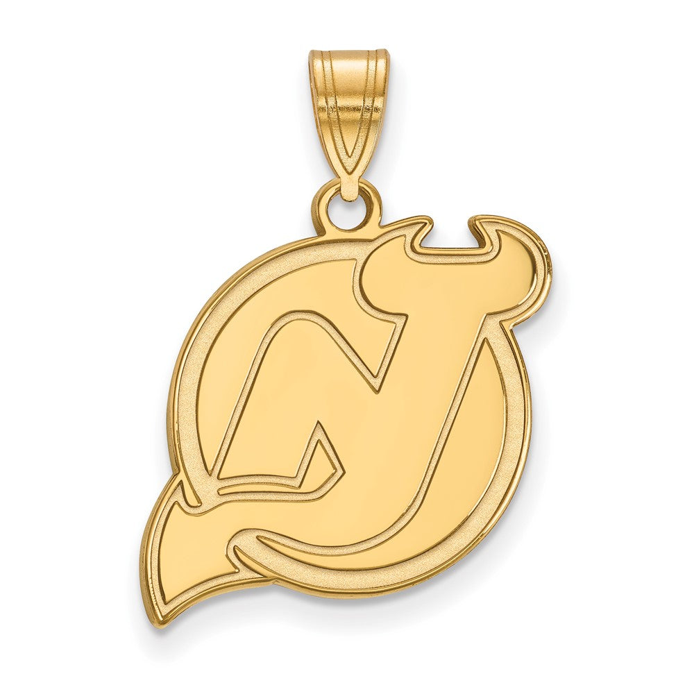 14K Yellow Gold Nhl Logoart New Jersey Devils Large Pendant