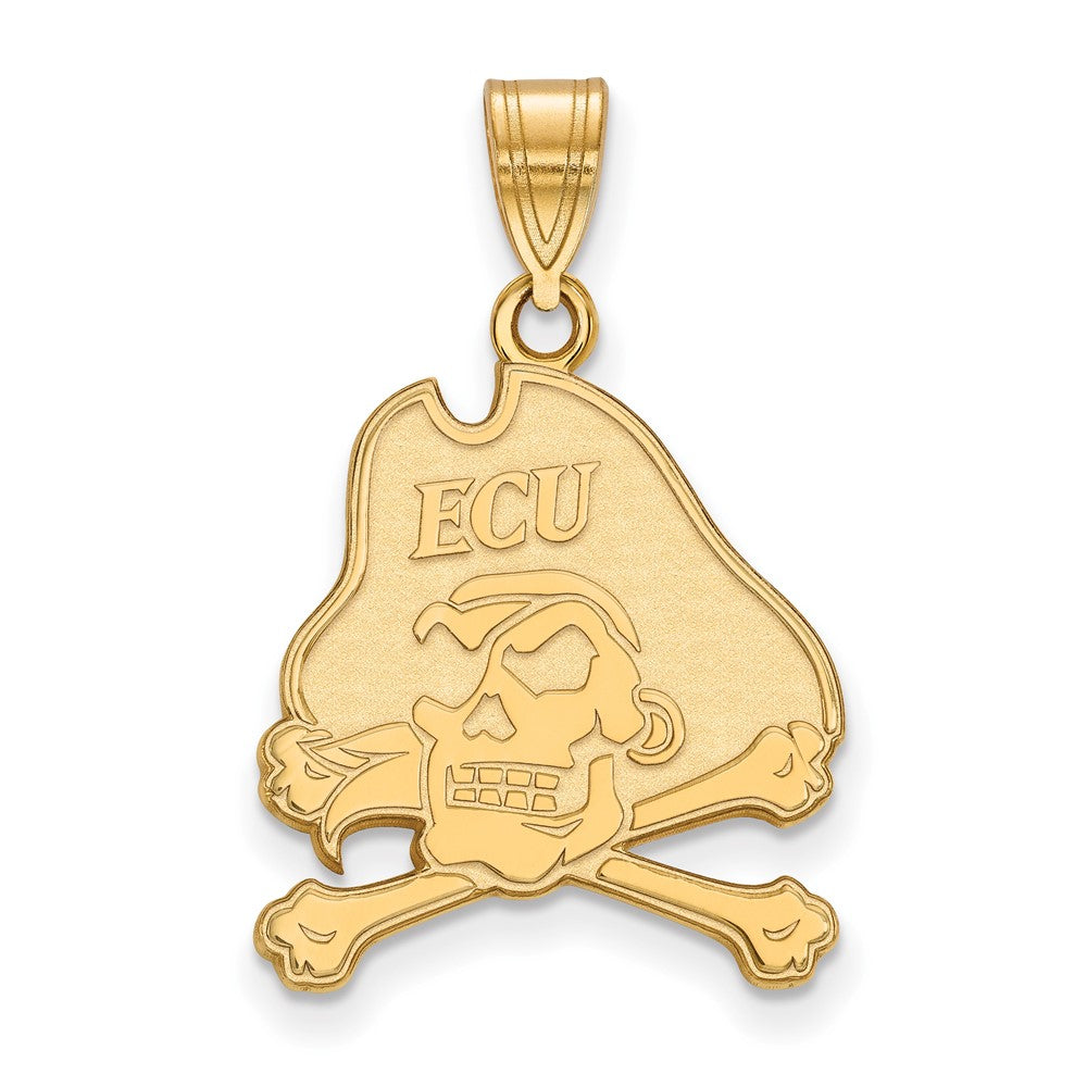 10K Yellow Gold Logoart East Carolina University Pirate Large Pendant