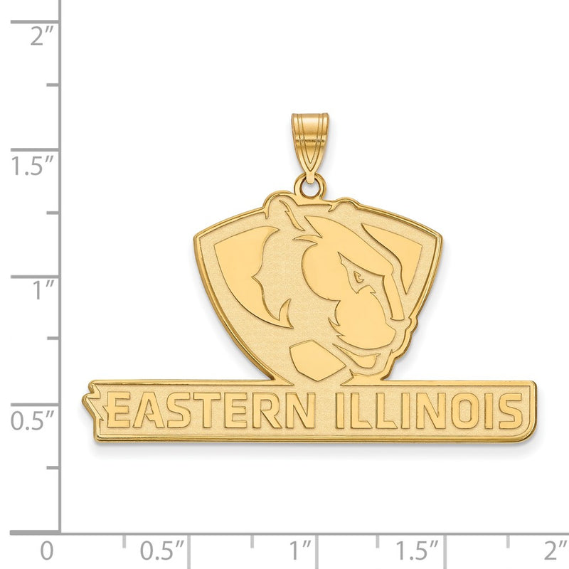 14K Yellow Gold Logoart Eastern Illinois University Extra Large Pendant