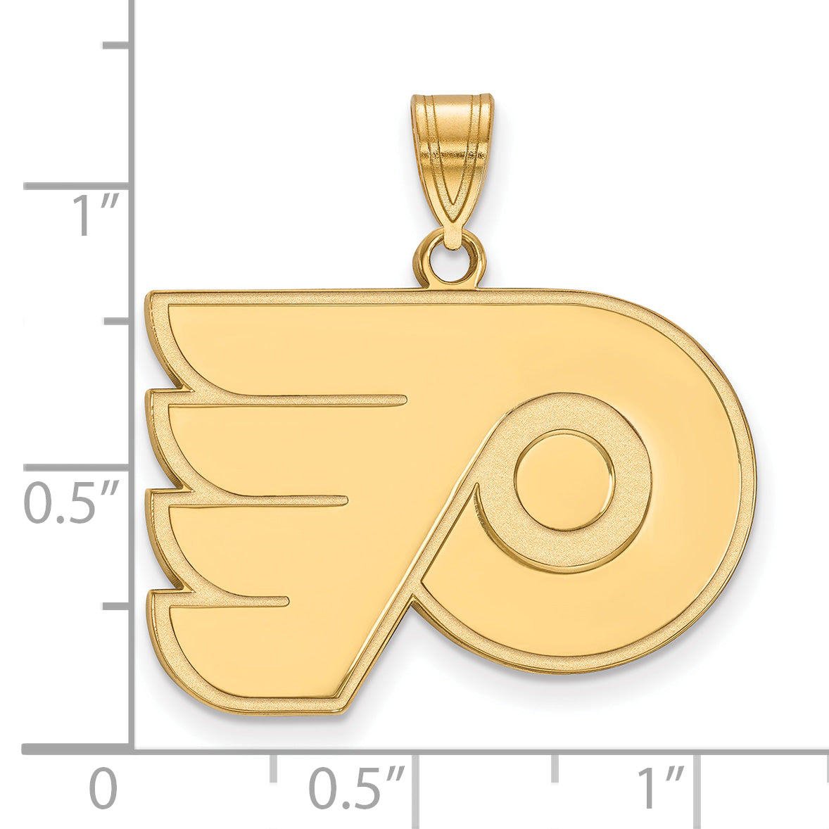 Gold Plated Sterling Silver Nhl Logoart Philadelphia Flyers Large Pendant