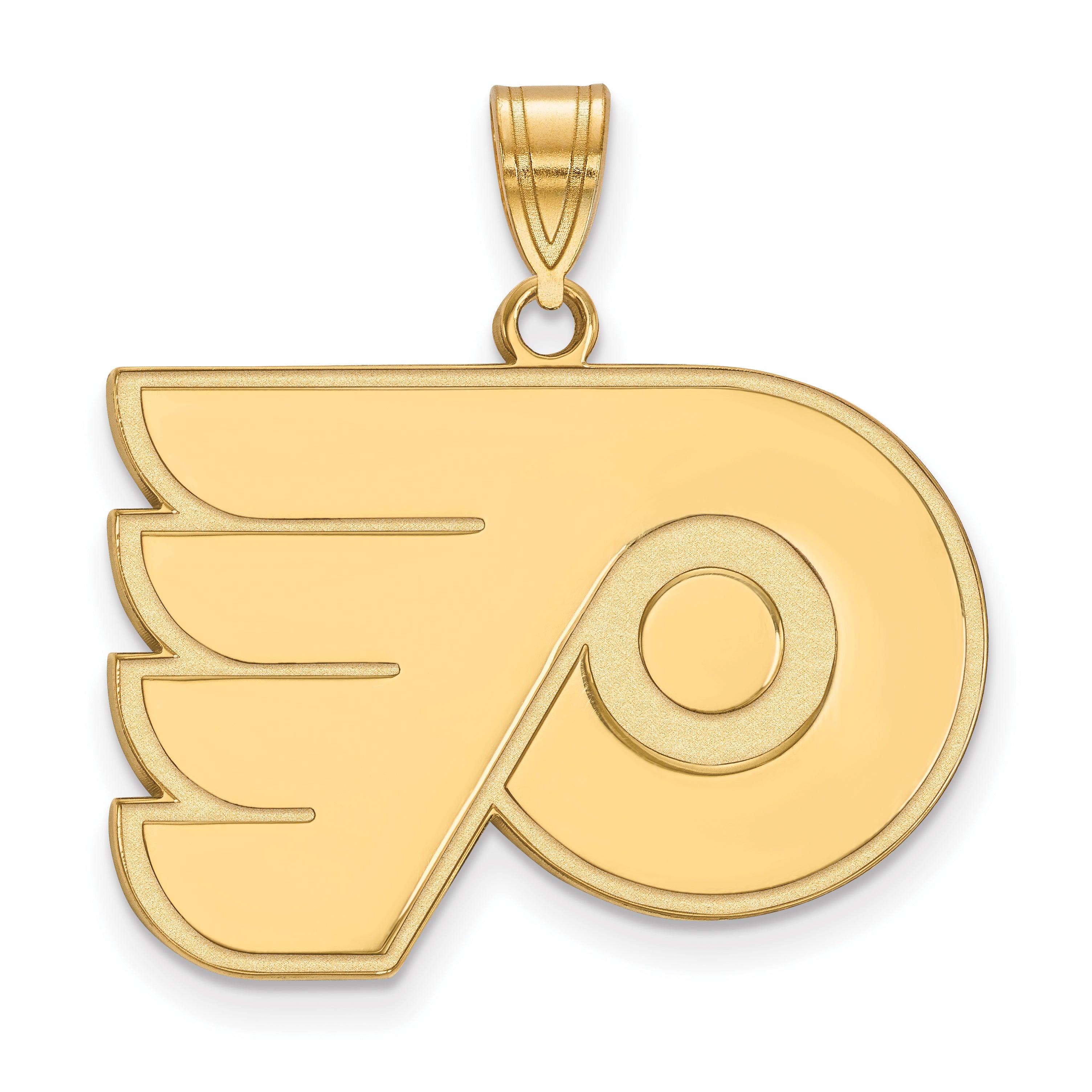 Gold Plated Sterling Silver Nhl Logoart Philadelphia Flyers Large Pendant