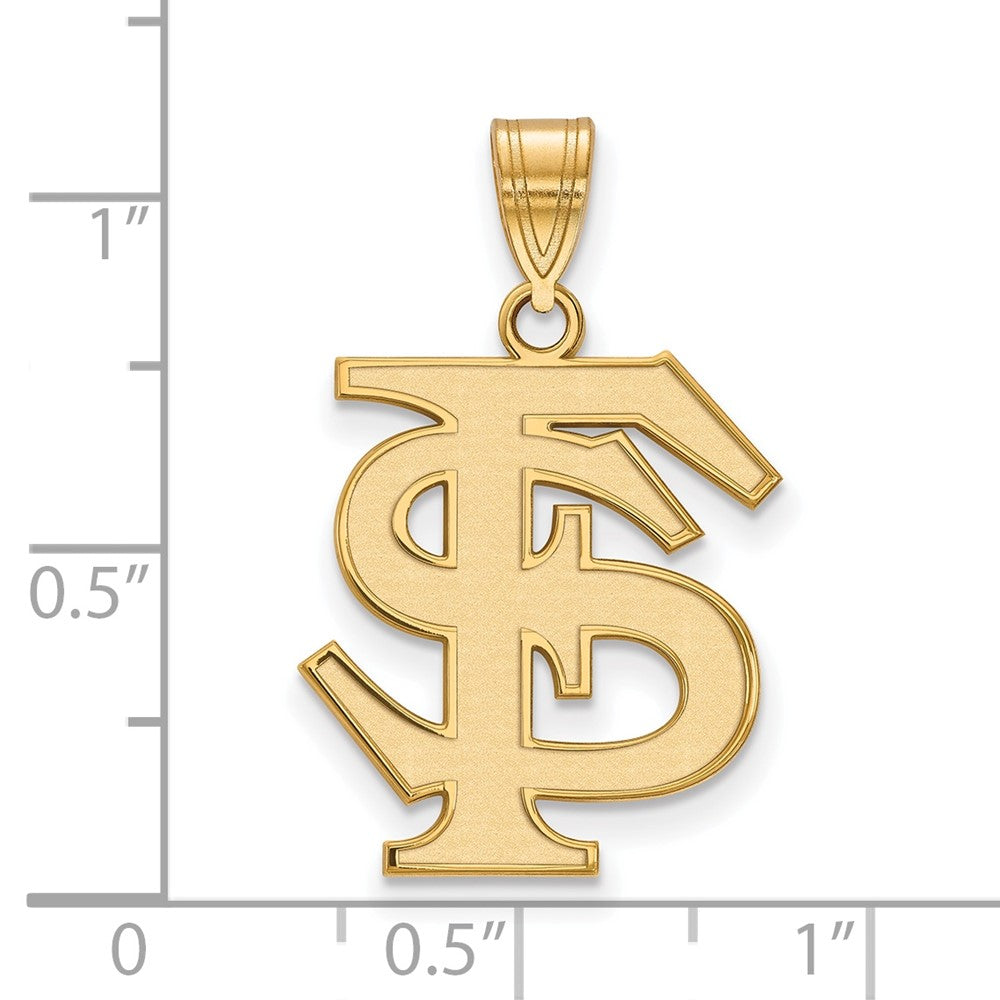 10K Yellow Gold Logoart Florida State University F S Large Pendant