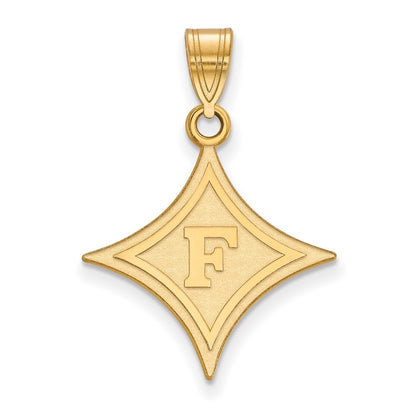 Gold Plated Sterling Silver Logoart Furman University Large Pendant