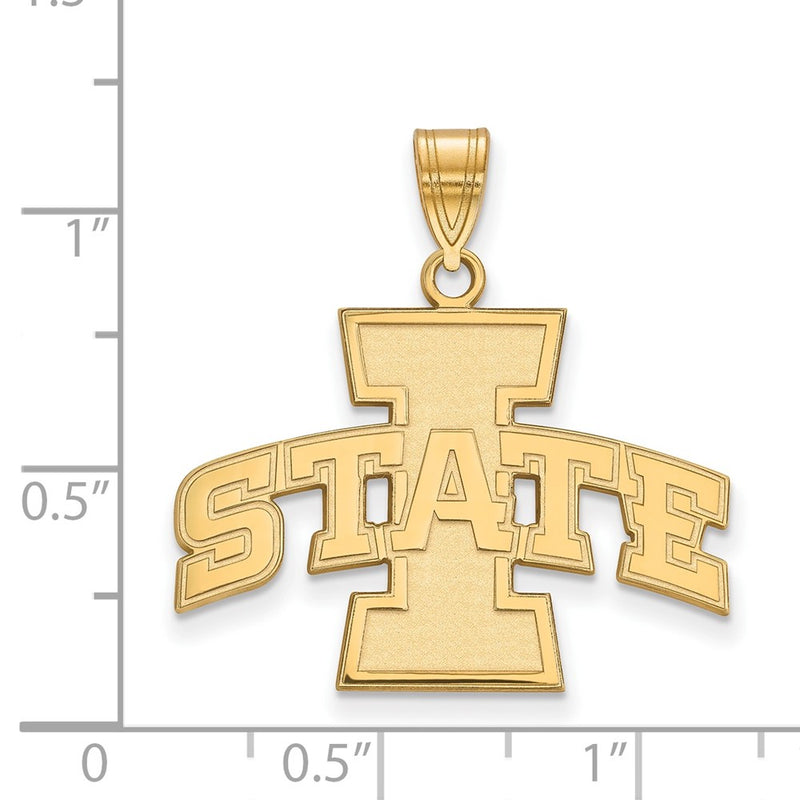 10K Yellow Gold Logoart Iowa State University Large Pendant