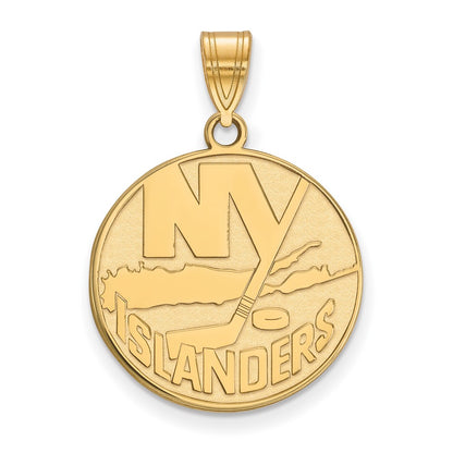 14K Yellow Gold Nhl Logoart New York Islanders Large Pendant