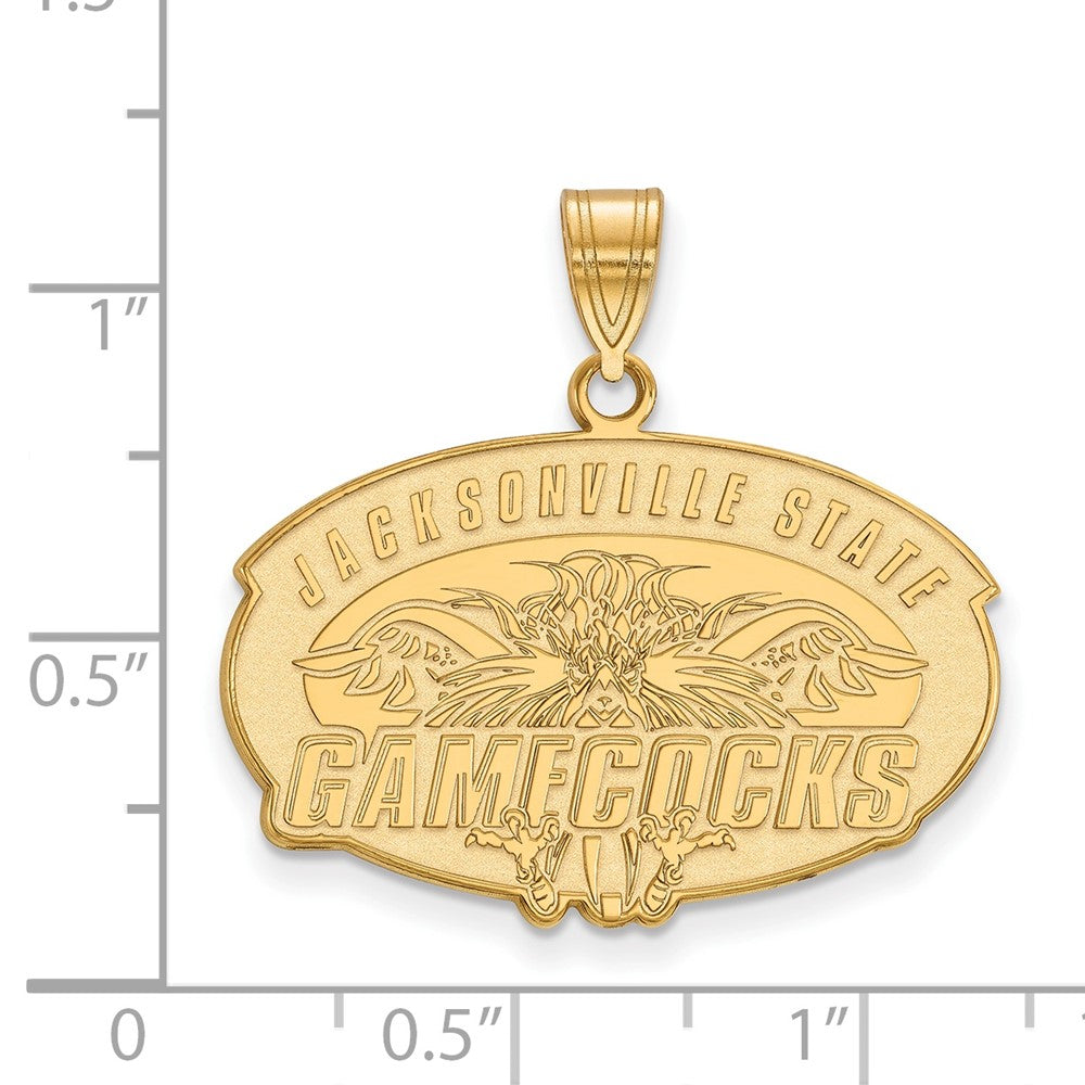 Gold Plated Sterling Silver Logoart Jacksonville State University Large Pendant