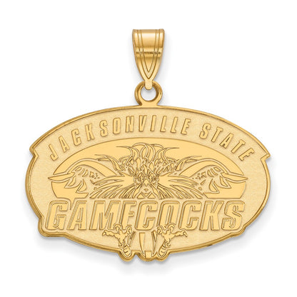 Gold Plated Sterling Silver Logoart Jacksonville State University Large Pendant