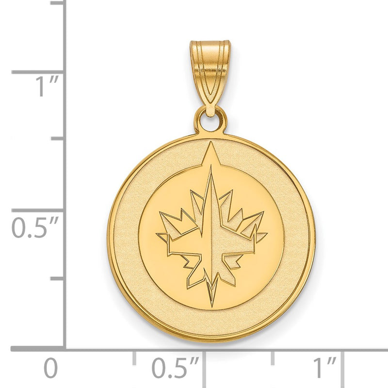 Gold Plated Sterling Silver Nhl Logoart Winnipeg Jets Large Pendant