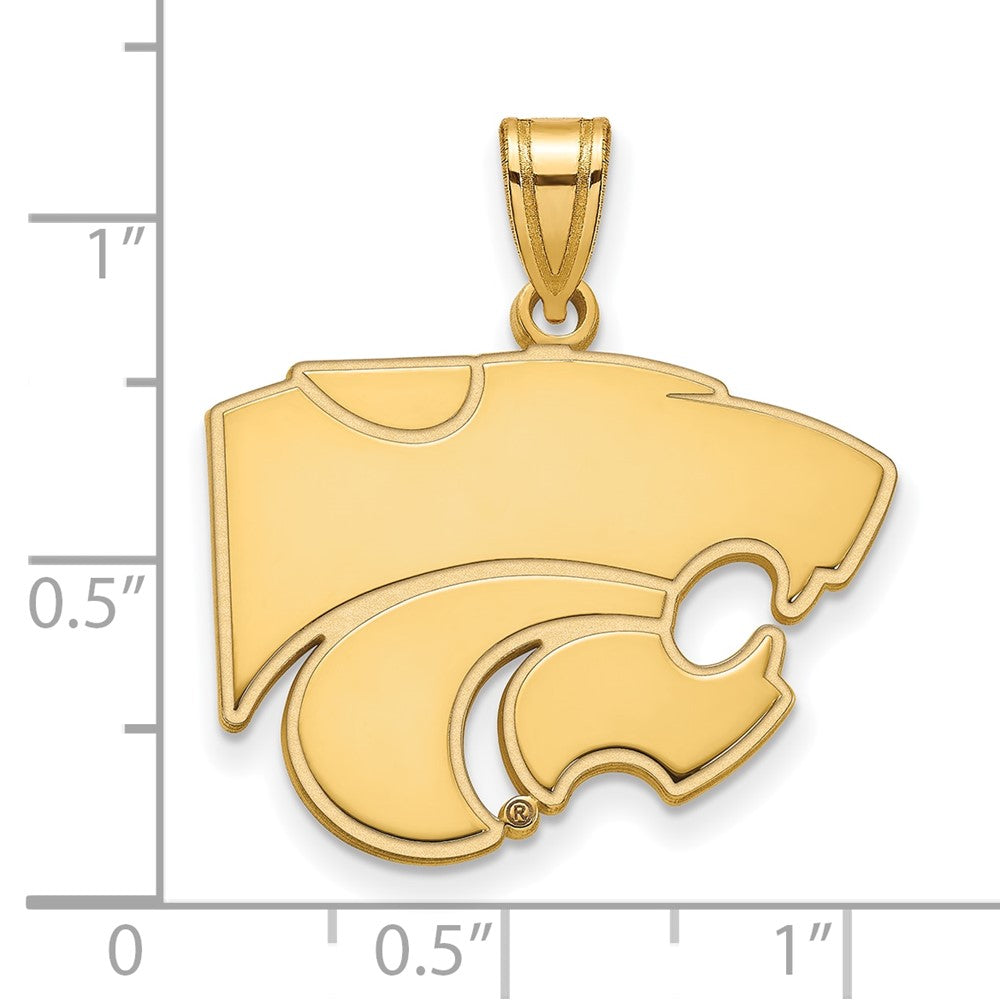 14K Yellow Gold Logoart Kansas State University Wildcat Large Pendant