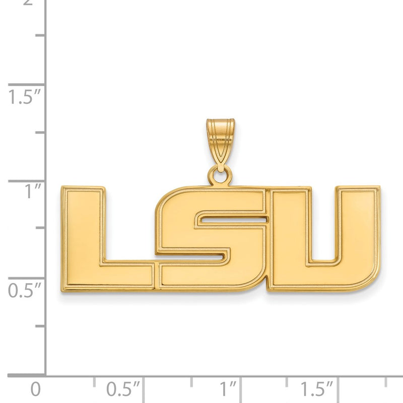 Gold Plated Sterling Silver Logoart Louisiana State University L S U Large Pendant