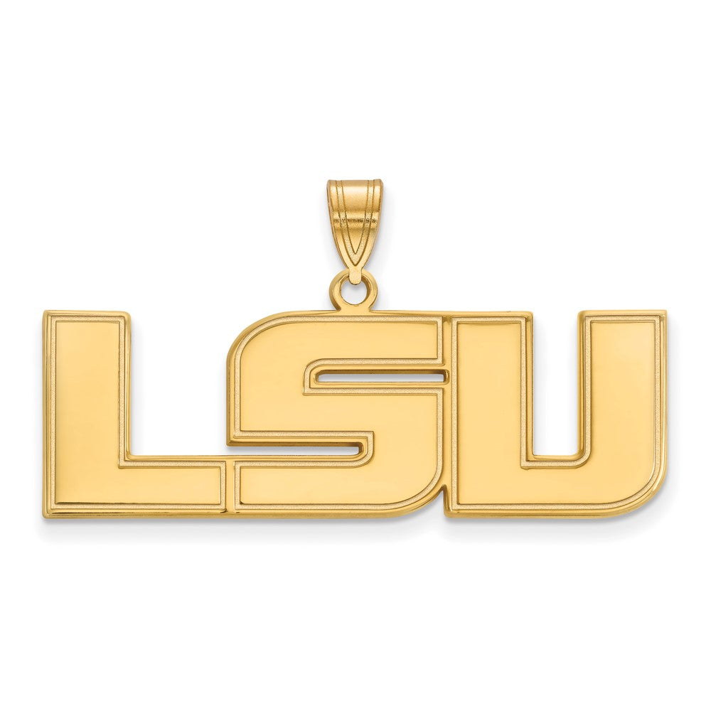 14K Yellow Gold Logoart Louisiana State University L S U Large Pendant