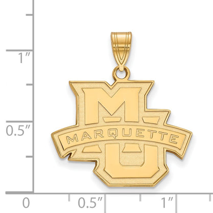 Gold Plated Sterling Silver Logoart Marquette University Large Pendant
