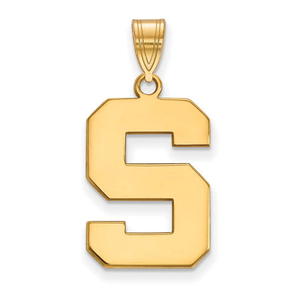 14K Yellow Gold Logoart Michigan State University Letter S Large Pendant