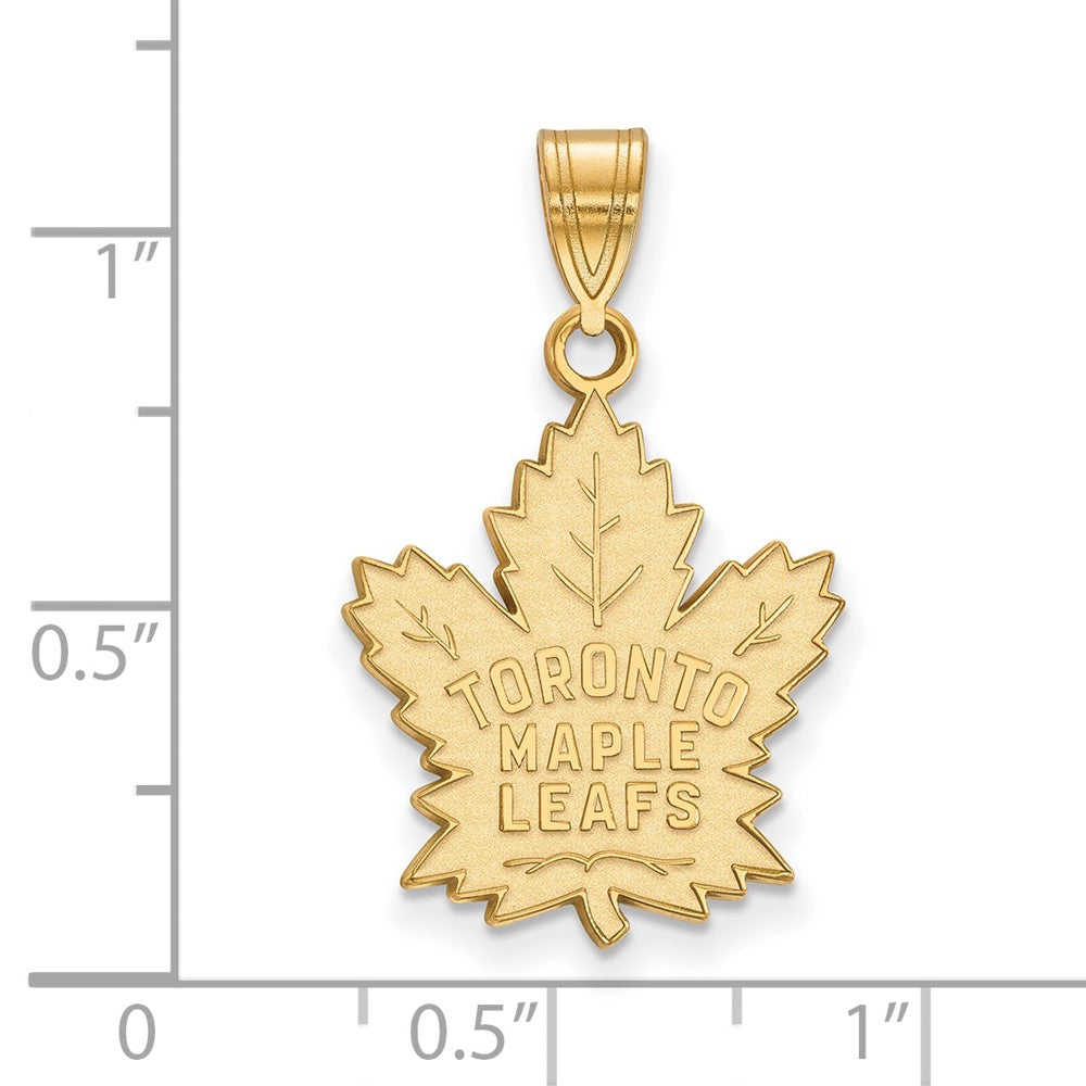 14K Yellow Gold Nhl Logoart Toronto Maple Leafs Large Pendant
