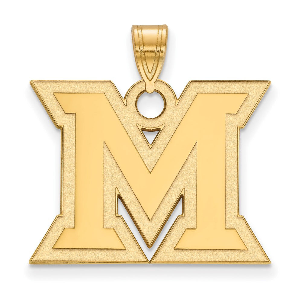 14K Yellow Gold Logoart Miami University Ohio Letter M Large Pendant