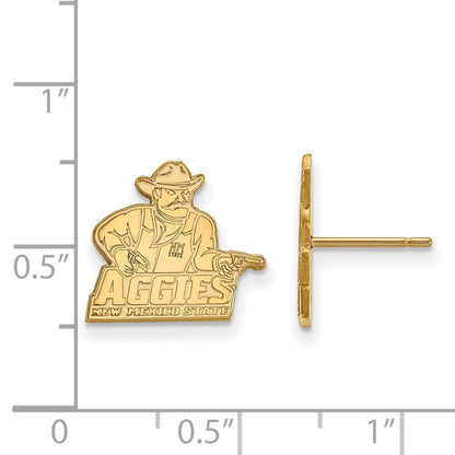 10K Yellow Gold Logoart New Mexico State University Aggies Small Post Earrings