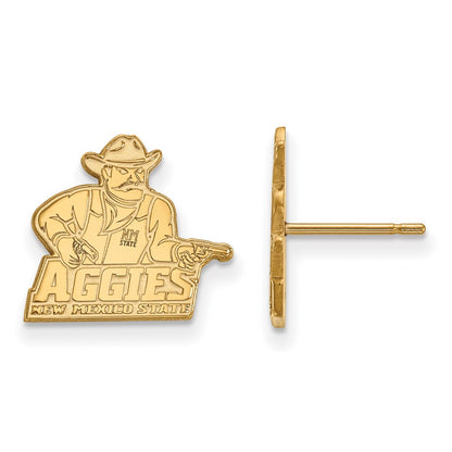 10K Yellow Gold Logoart New Mexico State University Aggies Small Post Earrings