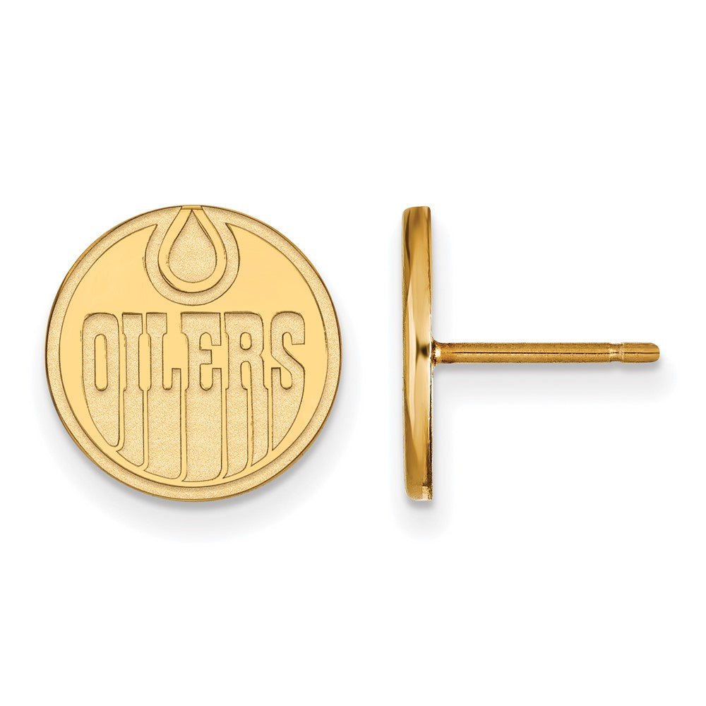 10K Yellow Gold Nhl Logoart Edmonton Oilers Small Post Earrings